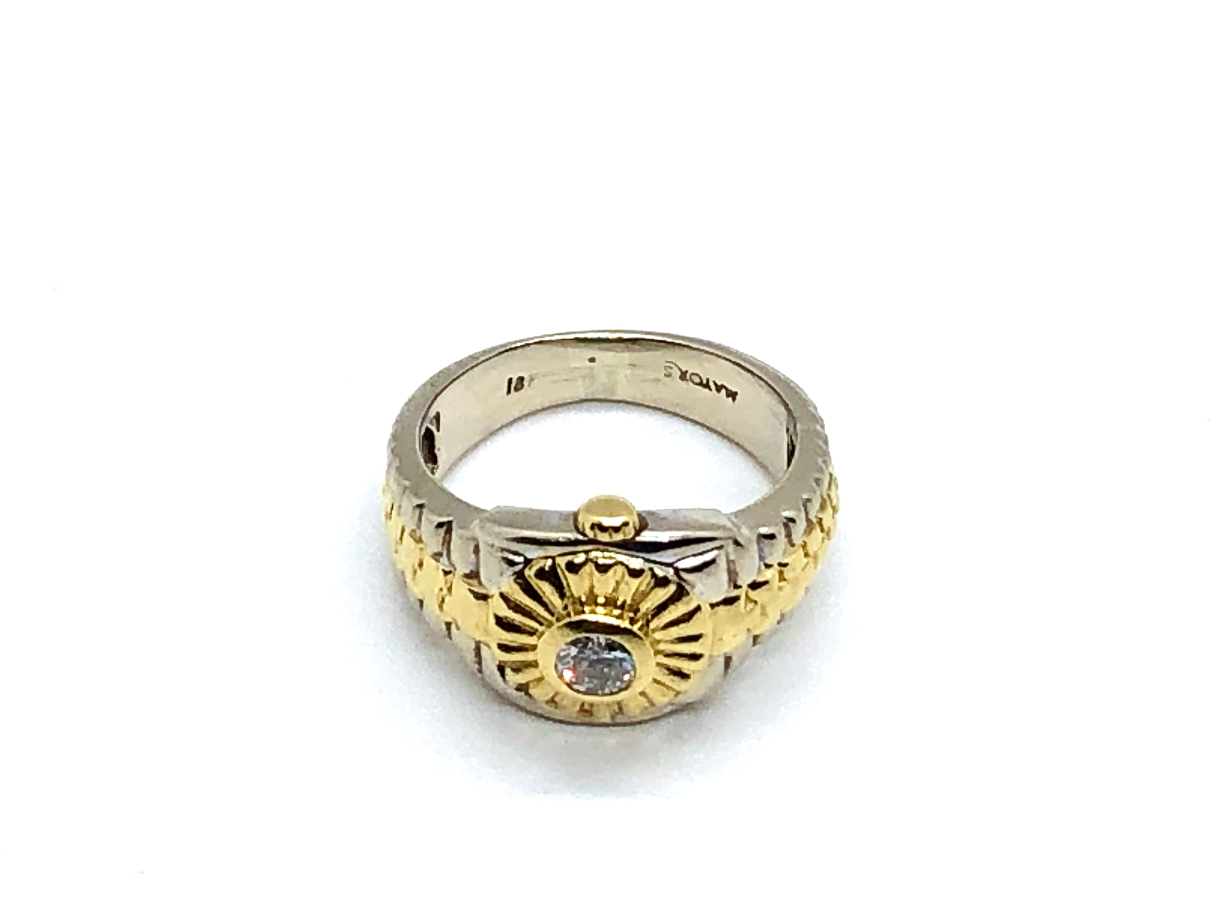 1.00ct DM14K Two-Tone Gold Rolex Ring – Q&T Jewelry